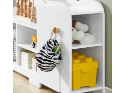 SoBuy Kinderregal mit Elefant-Design Bücherregal Kinderzimmer Weiß KMB62-W