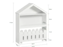 SoBuy Kinderregal Set 2-teilig Aufbewahrungsregal für Kinder Bücherregal KMB52-W