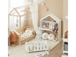 SoBuy Kinderregal Set 2-teilig Aufbewahrungsregal für Kinder Bücherregal KMB52-W