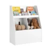 SoBuy Kinderregal Spielzeugtruhe Bücherregal Aufbewahrungsregal Weiß KMB83-W
