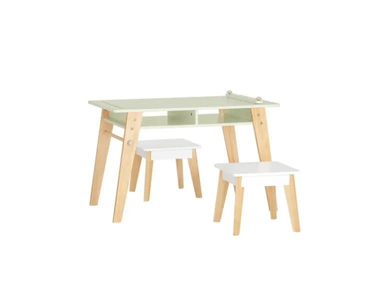 SoBuy Kindertisch mit 2 Stühlen Kindersitzgruppe mit Stauraum Maltisch KMB92-GR