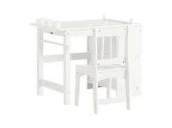 SoBuy Kindertisch mit 1 Stuhl Kindersitzgruppe Maltisch für Kinder Weiß KMB60-W