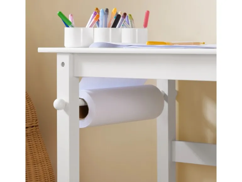 SoBuy Kindertisch mit 1 Stuhl Kindersitzgruppe Maltisch für Kinder Weiß KMB60-W