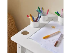 SoBuy Kindertisch mit 1 Stuhl Kindersitzgruppe Maltisch für Kinder Weiß KMB60-W