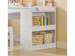 SoBuy Kindertisch mit 1 Stuhl Kindersitzgruppe Maltisch für Kinder Weiß KMB60-W