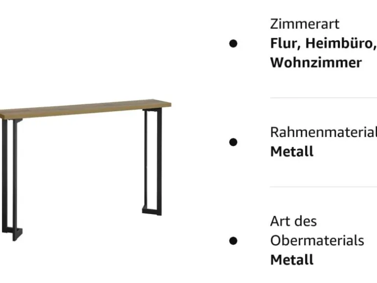SoBuy Konsolentisch Flurtisch Dekotisch Sideboard Kommode Vintage FSB50-PF