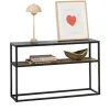 SoBuy Konsolentisch Glasoberfläche Flurtisch Sideboard Beistelltisch FSB43-SCH