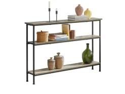 SoBuy Konsolentisch mit 3 Ablagen Flurtisch Sideboard Vintage FSB49-PZ