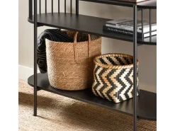SoBuy Konsolentisch mit Ablagefächern für Flur oder Wohnzimmer 110×76×39cm Schwarz FSB90-SCH
