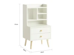 SoBuy Moderner Nachttisch mit 2 Schubladen Beistelltisch 43x81x36cm Weiß FBT100-W