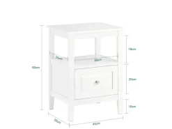SoBuy Nachttisch Beistelltisch Sofatisch Nachtschrank Weiß FBT131-W