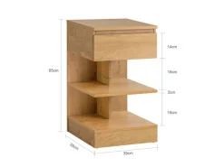 SoBuy Nachttisch mit Schublade und 2 Ablagen Beistelltisch 39x65x39cm Natur FBT49-N