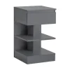 SoBuy Nachttisch mit Schublade und 2 Ablagen Beistelltisch 39x65x39cm Grau FBT49-HG