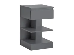 SoBuy Nachttisch mit Schublade und 2 Ablagen Beistelltisch 39x65x39cm Grau FBT49-HG