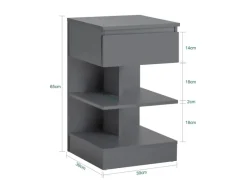 SoBuy Nachttisch mit Schublade und 2 Ablagen Beistelltisch 39x65x39cm Grau FBT49-HG