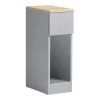 SoBuy Nachttisch mit Schublade Beistelltisch Nachtschrank Hellgrau FBT111-HG