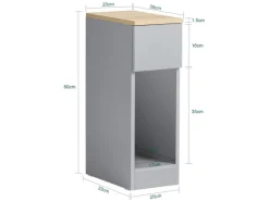 SoBuy Nachttisch mit Schublade Beistelltisch Nachtschrank Hellgrau FBT111-HG