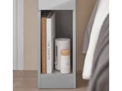 SoBuy Nachttisch mit Schublade Beistelltisch Nachtschrank Hellgrau FBT111-HG