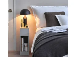 SoBuy Nachttisch mit Schublade Beistelltisch Nachtschrank Hellgrau FBT111-HG