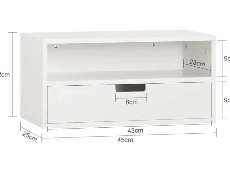 SoBuy Nachttisch Nachtregal Nachtschrank Wandschrank Hängeschrank NKD03-W