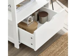 SoBuy Nachttisch Nachtschrank mit 2 Schubladen Beistelltisch Weiß FRG258-II-W