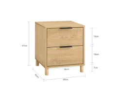 SoBuy Nachttisch Nachtschrank mit 2 Schubladen Beistelltisch für das Schlafzimmer Natur FBT166-N