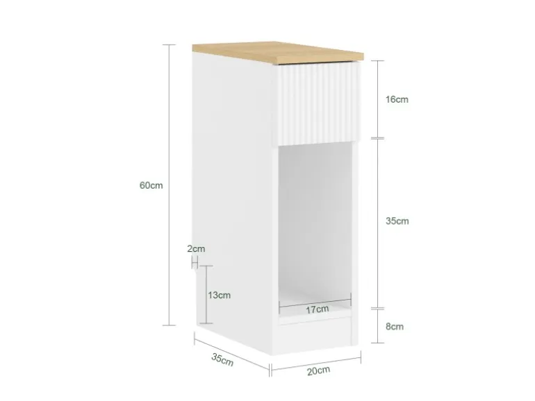 SoBuy Nachttisch Schmal Beistelltisch mit Schublade für Schlafzimmer FBT111-W