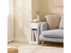 SoBuy Nachttisch Schmal Beistelltisch mit Schublade für Schlafzimmer FBT111-W