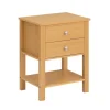 SoBuy Nachttisch Sofatisch Beistelltisch mit 2 Schubladen Natur FBT114-N
