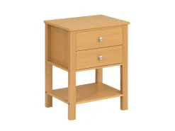 SoBuy Nachttisch Sofatisch Beistelltisch mit 2 Schubladen Natur FBT114-N