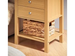 SoBuy Nachttisch Sofatisch Beistelltisch mit 2 Schubladen Natur FBT114-N