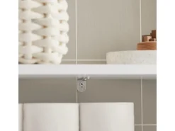 SoBuy Nischenregal mit 2 abnehmbaren Körben Holz Vlies Weiß BZR83-W