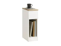 SoBuy Schmaler Nachttisch Beistelltisch mit Schublade 20x60x35cm Weiß FBT111-WN