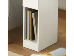 SoBuy Schmaler Nachttisch Beistelltisch mit Schublade 20x60x35cm Weiß FBT111-WN