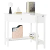 SoBuy Schreibtisch mit Ablage Arbeitszimmer MDF Weiß FWT31-W