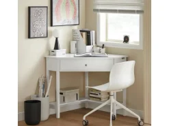 SoBuy Schreibtisch mit Ablage Arbeitszimmer MDF Weiß FWT31-W