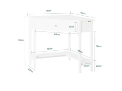 SoBuy Schreibtisch mit Ablage Arbeitszimmer MDF Weiß FWT31-W