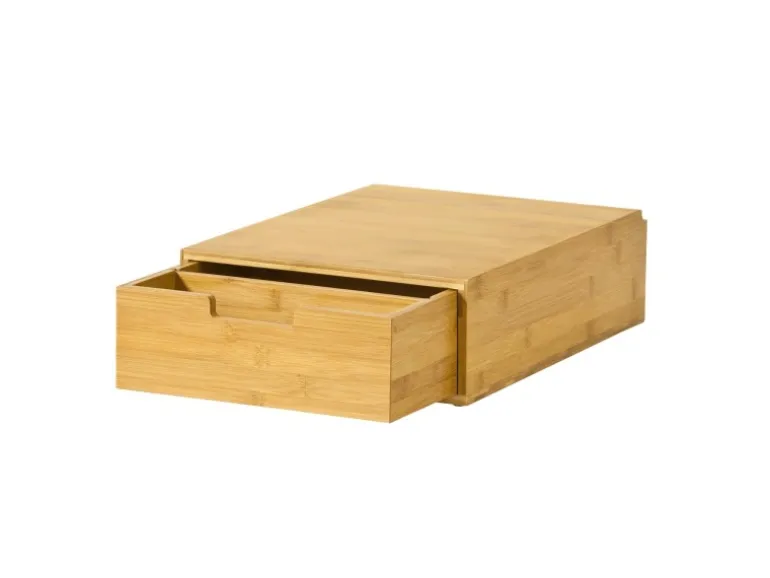 SoBuy Schubladenbox Aufbewahrungsbox Schreibtischorganizer 30x12x42cm Bambus FRG83-N