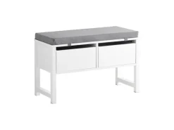 SoBuy Schuhbank mit 2 Schubladen Sitzbank mit Stauraum MDF Weiß FSR88-W