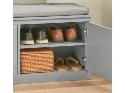 SoBuy Schuhbank mit Sitzfläche und 4 Fächern MDF Grau FSR131-HG