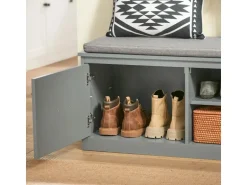 SoBuy Schuhbank mit Sitzfläche und 4 Fächern MDF Grau FSR131-HG