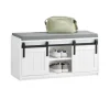 SoBuy Schuhbank mit Sitzfläche Sitzbank mit Stauraum Schuhregal 90x46x35cm Weiß FSR133-K-W
