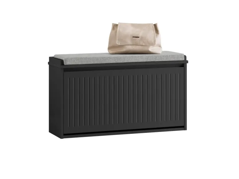 SoBuy Schuhbank mit Sitzfläche Schmal Schuhregal für Flur 80x45x26cm Schwarz FSR98-L-SCH