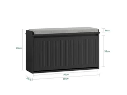 SoBuy Schuhbank mit Sitzfläche Schmal Schuhregal für Flur 80x45x26cm Schwarz FSR98-L-SCH