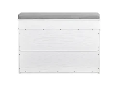 SoBuy Schuhbank mit Sitzkissen Schuhregal Schmal Sitzbank für Flur Weiß 75x51x24cm FSR82-L-WG