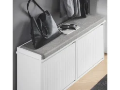 SoBuy Schuhbank Schmal mit 2 Klappen Garderobenbank mit Sitzkissen FSR98-XL-W