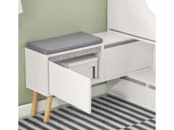 SoBuy Schuhkipper Flurschrank Schuhschrank mit Sitzbank Weiß FSR134-W