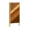 SoBuy Schuhkipper mit 3 Klappen Schuhschrank Schmal für Diele Gold FSR181-H-G