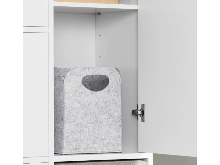 SoBuy Schuhkipper mit 3 Klappen Schuhschrank Schuhkommode Weiß FSR107-W
