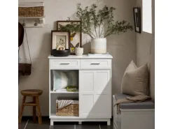 SoBuy Schuhschrank Buffet Küchenschrank Sideboard Kommode Weiß FSB84-W